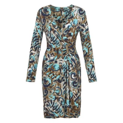 Kék - barna mintás Dolcezza ruha