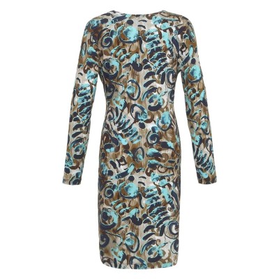 Kék - barna mintás Dolcezza ruha