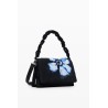 Atkins Dortmund fekete alapon kék virágmintás Desigual oldaltáska