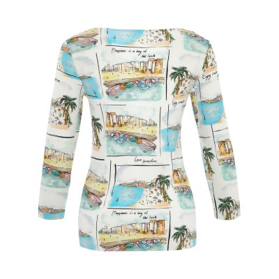 Dolcezza tengerpart mintás hosszú ujjú női felső