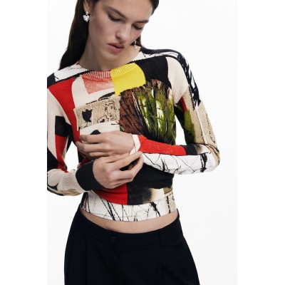 Desigual Jers Collage Lacroix hosszú ujjú női pulóver