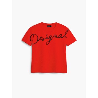 Florencia piros pamut póló - Desigual