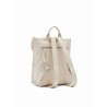 Bézs színű, kontrasztos varrásokkal díszített Desigual női hátizsák