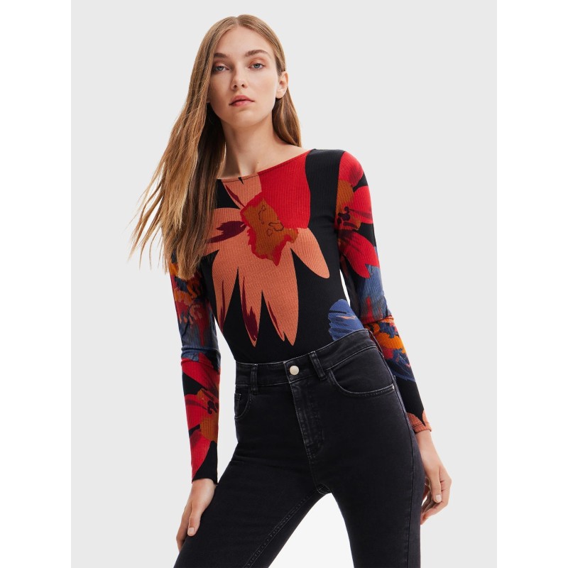 Nagy virágmintás, hosszú ujjú Desigual body