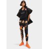 Desigual logóval ellátott fekete-barna mintás legging