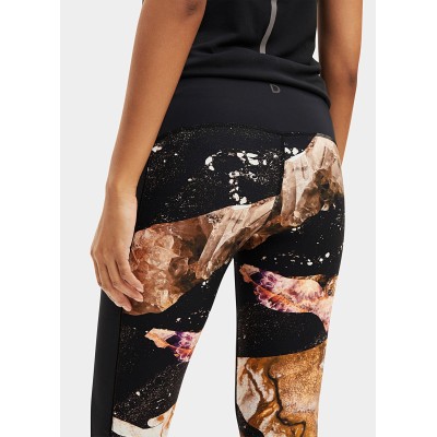 Fekete-barna mintás legging - Desigual