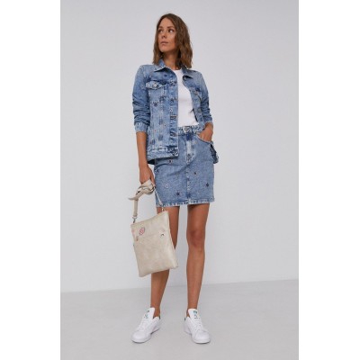 Világoskék színű, rövid, koptatott Desigual farmer szoknya