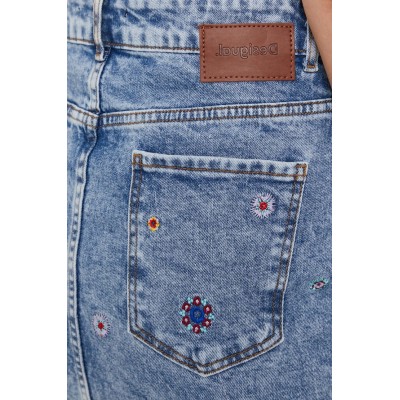 Világoskék színű, rövid, koptatott Desigual farmer szoknya